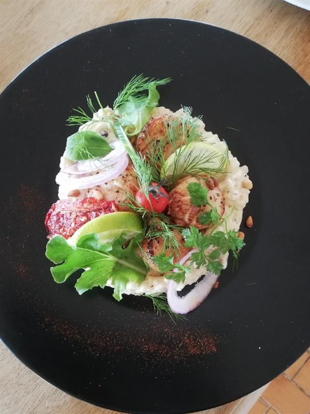 Risotto aux st jacques  bagheera restaurant bord de mer 