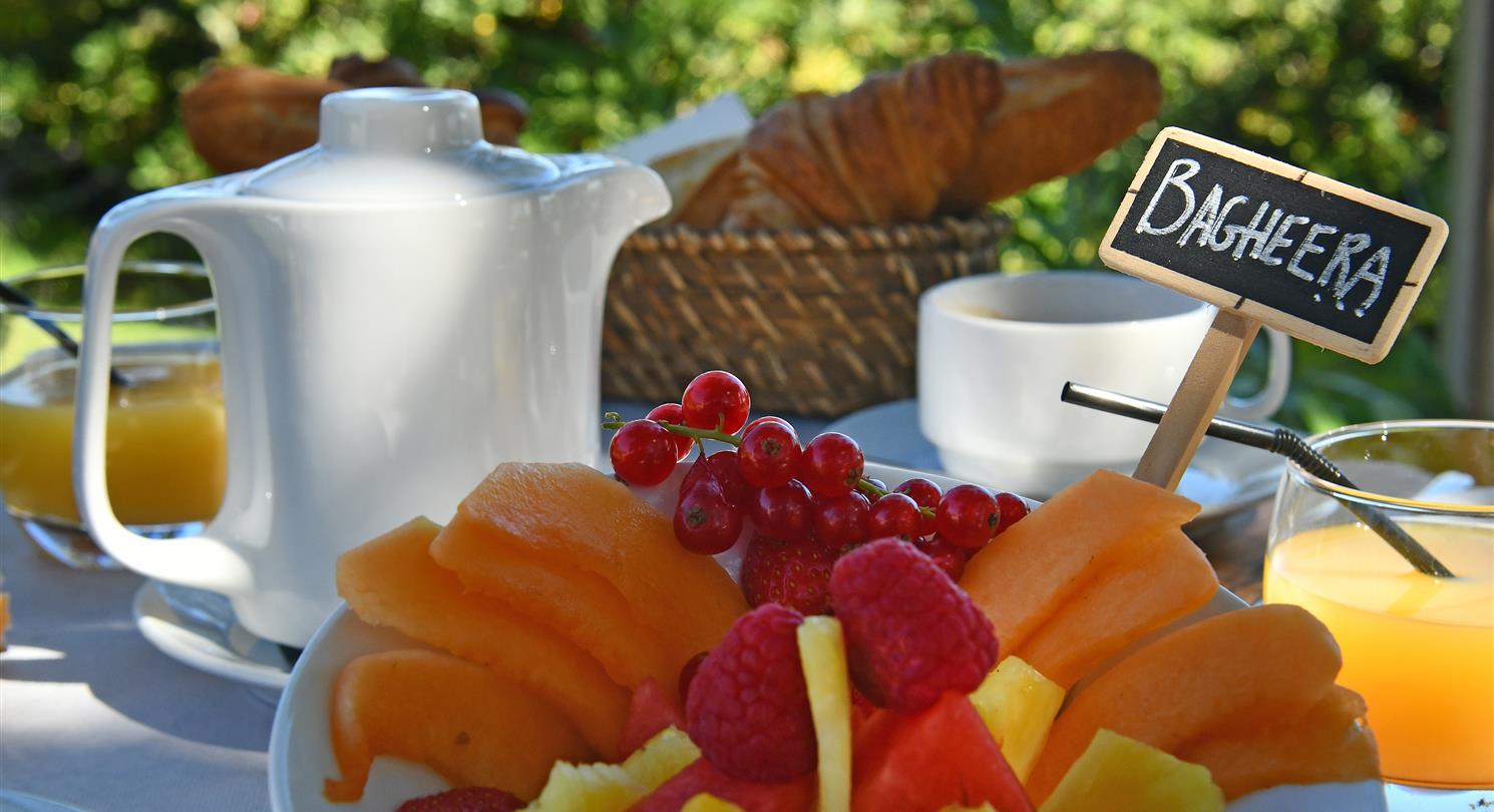 Petit dejeuner au restaurant bord de mer du camping naturiste corse 4 étoiles de Bagheera